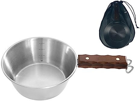 pologmase Camping Bowl Cup, Outdoor Cup for Tableware, Hiking Cup Bowl with Large Capacity and Handle, Camping Tableware Equipment Bowl for Picnic, Camping, Outdoor Barbecue