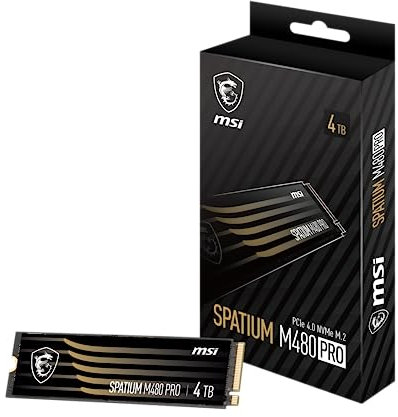 MSI SPATIUM M480 PRO PCIe 4.0 NVMe M.2 4TB Internal SSD PCIe Gen4 NVMe (SPATIUM M480 PRO PCIe 4.0 NVMe M.2 4TB)
