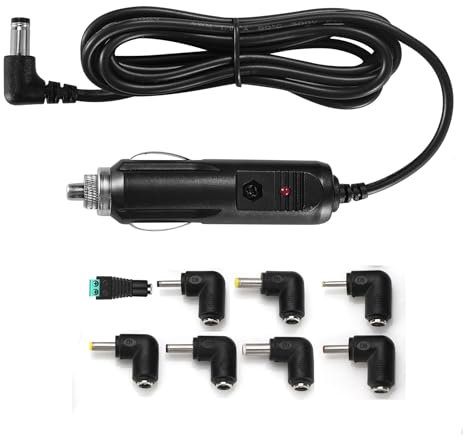 Aukru Chargeur de voiture universel 12 V 2 A 24 W pour appareils photo, lecteurs DVD, tablettes et autres produits électroniques pour voiture, câble de charge et allume-cigare
