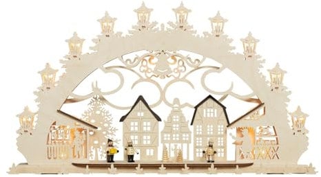 SAICO Original 3D Schwibbogen Altstädter Weihnachtsmarkt Leuchtbogen