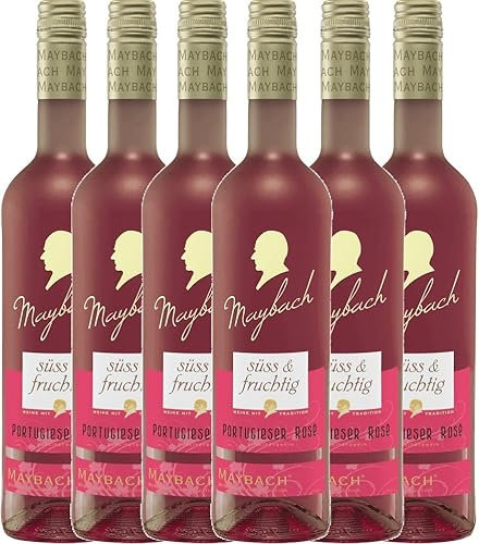 Portugieser Rosé süss Maybach Roséwein 6 x 0,75l VINELLO - 6 x Weinpaket inkl. kostenlosem VINELLO.weinausgießer