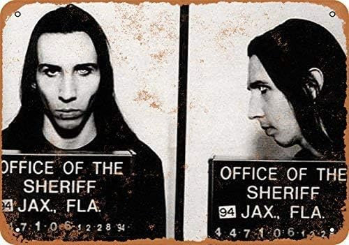 1994 Marilyn Manson Mug Shot Wall Plaque Sign 8x12 inches