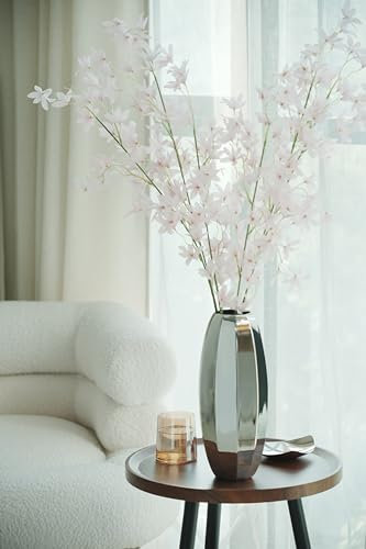 YcQuixoti Die Silberne Vase von YcQuixoti besteht aus Edelstahl 304 und ist 30cm hoch. Vasen für Pampasgras. Neutral Boho Nordic Minimalismus Stil Blumenvasen（groß）