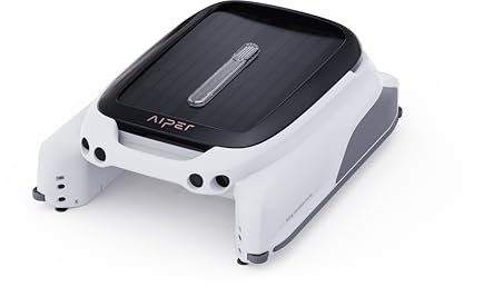AIPER Surfer M1 Solare Power Robot Skimmer Piscina Grigio, Alta Efficienza, Cordless, Ideale per Tutti i Tipi di Piscina, Monitoraggio Temp in Tempo Reale, Controllo App, Capacità 5L