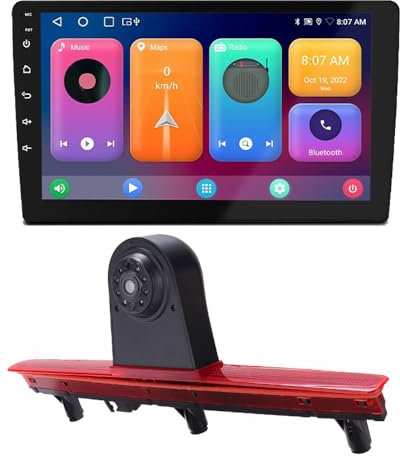 GPS Navigationsgerät für Auto,Carplay Android Auto,Touch-Autoradio+Bremslicht Rückfahrkamera Ersatz für VW Multivan 5 V 7EF 7EM 7EN 7HF 7HM 7HN Bus Trasnporter Caravelle 2003/04-2015/11(Typ A)