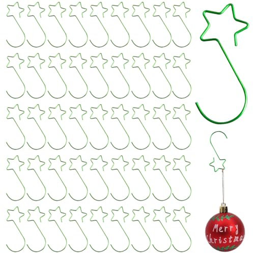 ZDQC 60 Stück Weihnachten Haken,S-Förmiger Haken,Haken Für Weihnachtsschmuck,Weihnachtsbaum Haken,Socken Haken,Haken Mini,Weihnachtsdekorationen,Haken Für Weihnachtskugeln (Grün)