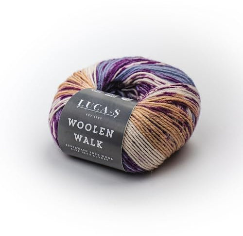 Superwash Sockenwolle zum Stricken, 4-fädiges Sockengarn aus 75 % reiner Wolle und 25 % Polyamid, 50 g Handstrickgarn für Socken