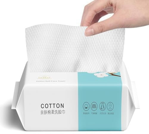 100 Pcs Disposable Face Towel, Disposable Face Cleaning Towel, Ultra Soft Disposable Clean Cotton Tissue for Washing Face, Makeup Removing