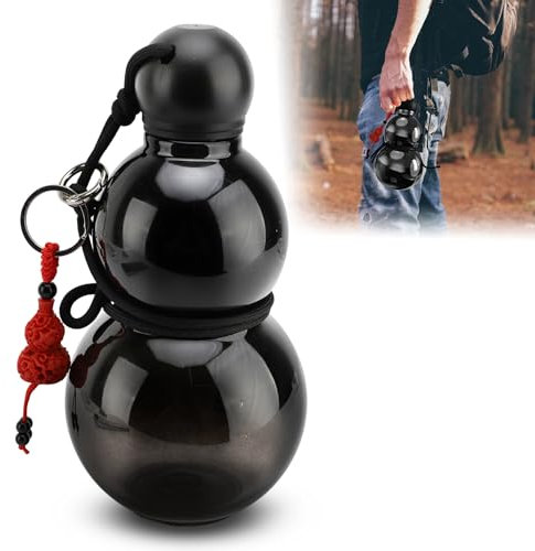 Bouteille d'eau Gourde – Black Myth Monkey King, Bouteille d'eau de Style Gourde Chinoise de 800 ML avec Sangle, Bouteille d'eau Gourde 30 Oz D'inspiration Rétro Chinoise (Black)