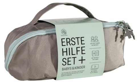 12minutes Erste Hilfe Set Kinder – von Fachärzten entwickelt – Kindernotfallbox mit besten Inhalten, Erste Hilfe Tasche Baby für unterwegs, Notfallset mit Ratgeber & Videos, Notfalltasche Baby