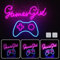 XINZI Gamer LED Neonlicht für Dekoratio, 5V LED Neonlicht Wanddekoration Leuchtbuchstaben mit USB-Kette, Lichtmodulator, Haken und Kette, für Schlafzimmer Karaoke Bar Party (Gamer Girl)