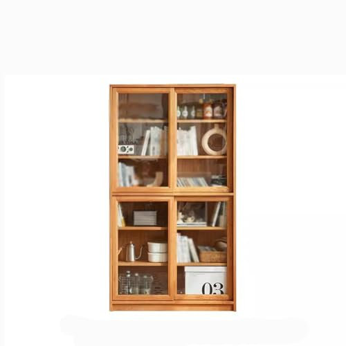 QUEAWOQ Bücherregal Kirschholz Bücherregal Massivholz Bücherregal Vitrine Hoch Bücherregal Schreibtisch Einfache Aufbewahrung Rack Spind Bücherregal Octopus Füße