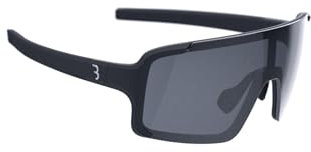 BBB Cycling Fahrradbrille Sportbrille Radsport-Sonnenbrille Herren und Damen Kleinere Passform 100% UV-Schutz Gravelbike Rennrad & MTB Chester Narrow Matt Schwarz Smoke BSG-73