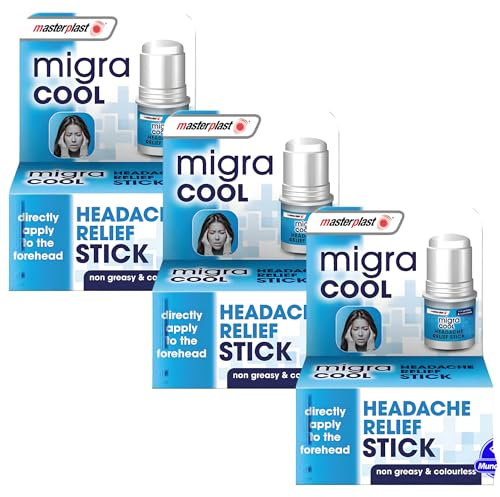 3 x MigraCool 4Head Headache Relief Sticks – Effective Migraine Relief - Pain Relief for Headaches and Migraines - Paracetamol-Free Solution
