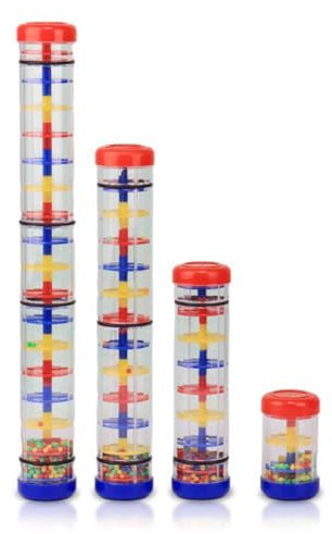 Rorqgd 4Er-Pack Regenmacher-Stabrohr für Kinder, Regenrohr, Rasselrohr, Regenstab-Shaker, Musik, Sensorisches HöRinstrument, Spielzeug