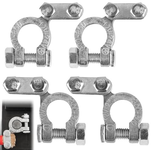 4Pcs Battery Terminals, Heavy Duty Dual-Wire Battery Terminal Connectors with Enhanced Conductivity for 12V/24V High-Current Car Battery Terminals for Trucks, Off-Road and Diesel Vehicles