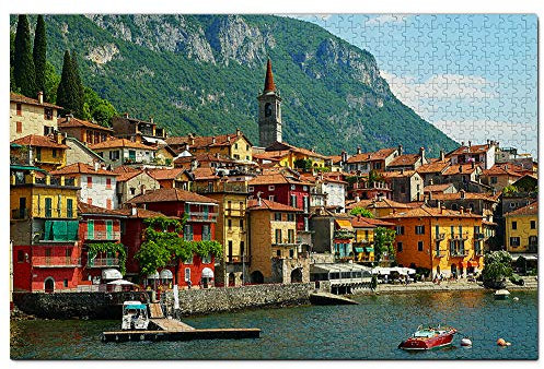 Varenna, Comer See, Italien, Puzzle, 300 Teile, Spiel, Kunstwerk, Reise-Souvenir, 38 x 26 cm