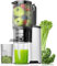 Exprimidor de prensa en frío, máquina extractor de jugo de 5.8 pulgadas de ancho con 400 W, alto rendimiento de jugo, exprimidor de masticaje lento para verduras enteras y frutas, plata metálica