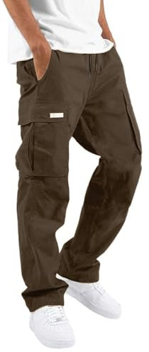 Pantalon Treillis Homme, Casual Sport Jogging Slim Fit Militaire Montagne Baggy Pantalon Multi Poches Grande Taille