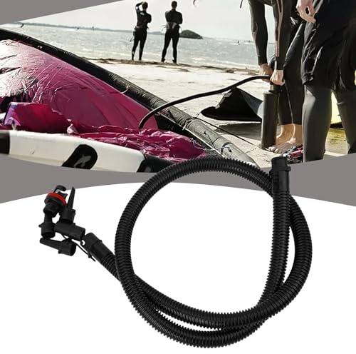 BAAQII Kajak Paddle Board Surfboard Board Luftpumpe Schlauch Aufblasbarer Schlauch Handpumpe Schlauch Double Action Inflation Pumpe Luftrohr mit 5 Luftventilen Düsen