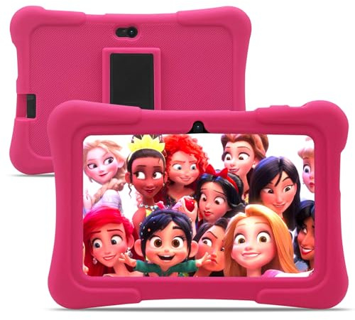 PRITOM Kids Tablets 7 inch, 32 GB, 512GB Expand, Toddler Tablet | Perfect Size for Toddler Tablet, WiFi, Dual Camera, Education, Games, Children Tablet with Parental Control (Pink)