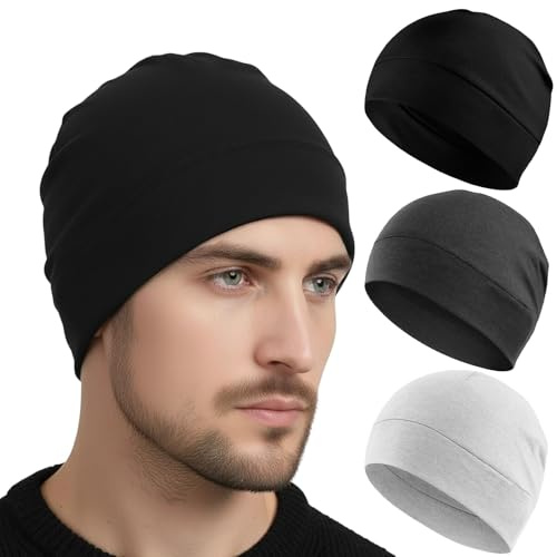 JazRvr 3 Stück Fahrradmütze Unter Helm, Winddichte Fahrradmütze, mütze unter fahrradhelm, fahrradmütze, Polyester Laufmütze für Herren Damen, Winter Warme Dünne Mütze