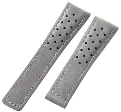 ROUHO Perforiert Wildleder Uhrenarmband Mattiert Weich Ersatz Uhrenarmband für Tag Heuer Carrera Monaco