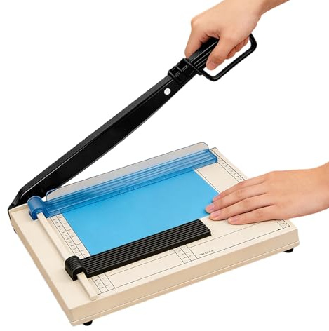 Papierschneidemaschine (A4/B5/A5/B6/B7, mit 5 Ordnern), Papierschneider A4, Hebelschneider, Paper Cutter, fur Dünne Bleche, Leder, Fotos