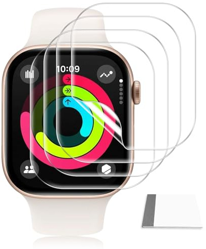 Pellicola Protettiva Idrogel per Apple Watch Series 11/10 42mm, 4 Pezzi | Protezione Schermo TPU con Kit Applicazione, Autoriparante e Copertura Completa, Antigraffio Trasparente HD e Senza Bolle
