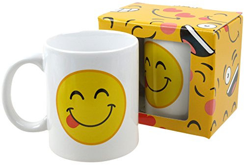 Emoji Mug 6 Designs Emoticon Smiley Angry Blush Heart Tea Coffee - Delicious