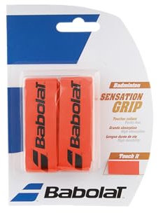 Babolat, Grip pour Raquettes modèle Grip Sensation, Couleur Rouge Fluo, Matière Collante et Très Absorbante, Idéal pour Les compétiteurs à la Recherche d’Un Grip de Badminton de Grande qualité