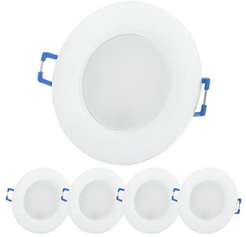 Sweet Led - LED Einbaustrahler 230V - LED Spots 6.5W Lochmaß Ø68mm - CCT IP44 Einbauspots für Badezimmer, Küche - Deckenspots 3000K 4000K 6500K - Einbauleuchten 5er Set rund weiß