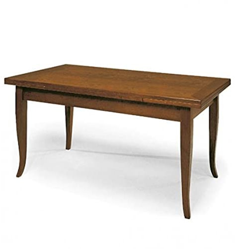 Mar.c.a. Design, Mesa Comedor Extensible, Mesa de Comedor Madera, Nogal Oscuro - Mesa Cocina Extensible 130x85x78H + 2 Extensiones Laterales de 45cm - Mesa Salon y Cocina Estilo Clásico, Made in Italy