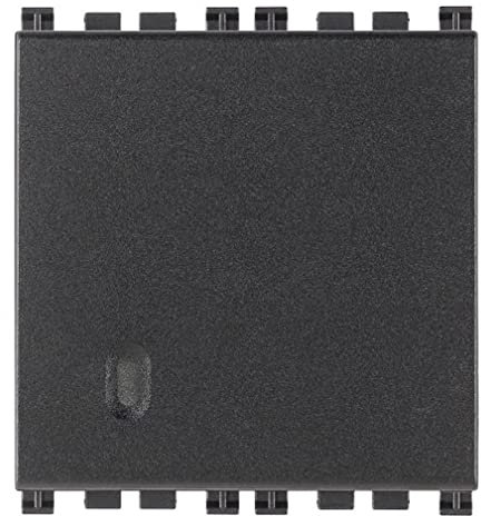 VIMAR 19004.2 Interruttore 1P 10 AX 250 V ~, illuminabile, bilanciere Intercambiabile, Max. 100 W per lampade con Alimentatore Integrato (IEC 60669-1:2017), 2 Moduli, Serie Arké, Grigio