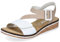 Rieker Femme Sandales V3660, Dame Sandales Fines,Chaussure d'été,Sandale d'été,Confortable,Plate,Blanc (Weiss Kombi / 80),41 EU / 7.5 UK