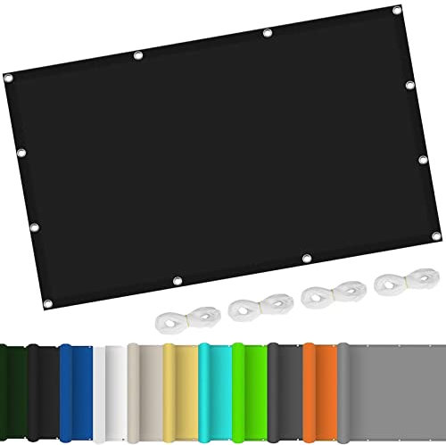 Toile Imperméable Rectangulaire 2.5 x 10 m Rayons UV à 98% Jardin Pergola Voile Solaire avec Oeillets et Cordons pour Patio Jardin Terrasse Extérieur Balcon, Noir