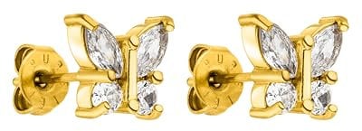PURELEI® Butterfly Ohrringe (18K Gold) – Damenohrringe aus langlebigem Edelstahl – Wasserfeste Ohrringe Damen – 6,8 x 8 mm – Modeschmuck für deinen individuellen Look
