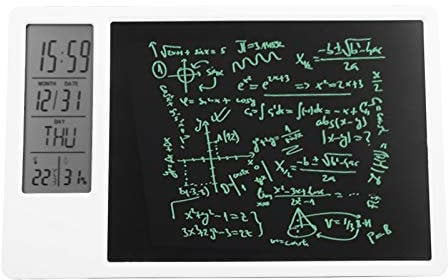 Electronic Desktop Calendar Writing Tablet, Reusable Graphics Drawing Tablet with Date and Day Of Week Desktop Digital Clock for School,Home and Office