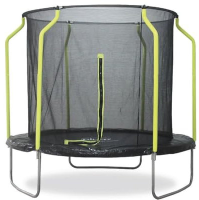 Plum Springsafe Trampolin Wave 244 cm mit Sicherheitsnetz – Outdoor-Trampolin, Durchmesser 244 cm, Run