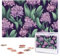 Hyazinthen-Puzzle mit violetten Blumen, 1000 Teile, personalisierbar, Holz-Fotopuzzle für Erwachsene, Familien-Bilderpuzzle, Geschenke für Hochzeit, Geburtstag, Valentinstag, Geschenke (74,9 x 50 cm)