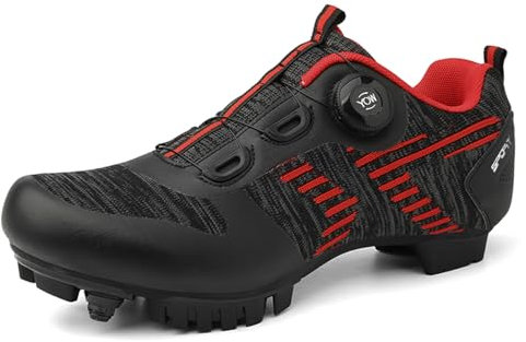 Fahrradschuhe für Herren Rennradschuhe MTB Radschuhe Atmungsaktive Mountainbike Sneakers Kompatibe mit Pelaton SPD 2 Bolts Pedals Reitschuhe MTB Schuhe,Schwarz,45 EU