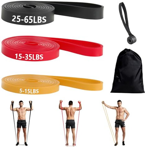 BELEVO Fitnessbänder Resistance Bands Set 3, Widerstandsbänder Krafttraining Pull Up Gummiband Sport Trainingsbänder Fitnessband Stretchband Homegym für Männer Frauen