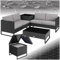 TecTake® Conjunto Jardín de Ratán con Cojines Gruesos, Muebles Jardín Exterior 2 Sofás, 1 Mesa Cristal, 1 Caja Almacenamiento, Conjunto Terraza Resistente a la Intemperie, Estructura en Acero - Negro