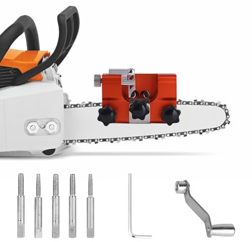 AOZBZ Chainsaw Sharpener, Chain Saw Sharpening Tool with 5Pcs Tungsten Carbide Chainsaw Sharpener Bits,Portable Chain Saw Sharpening Tool Set for All Kinds of Chain Saws and Electric Saws