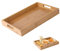 Bamboo Serving Tray Rectangular - Food Tray with Handles, for Breakfast, Dinner, Tea, Coffee, Snack - 38 x 25 x 4cm