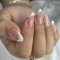 24pcs French Tip False Nails Medium Length Almond Press on Nails White Edge Glitter Gold Foil Fake Nails Stick on Nails Removable Glue-on Acrylic Full Cover Nails Women Girls Nail Art Accessories