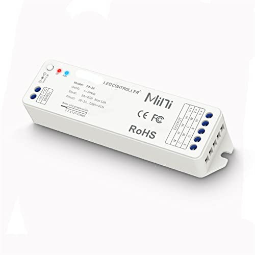 REETBQNMN LED-Farb-Temperaturregler 4 Zonen Berühren Sie die Wandmontage 2,4 GHz DMX 100V-240V Eingang for 5A 4-Kanal Treffer Streifenverbrauch kompatibel for LTech Lichtmodulator(F4-3A)