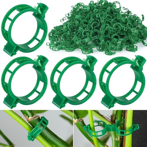 100PCS Plant Support Clips,Garden Plant Support,Plant Clips for Climbing Plants,Vine Clips Flower Stem Clips for Fixing Tomatoes, Vegetables, Cucumbers (Green)