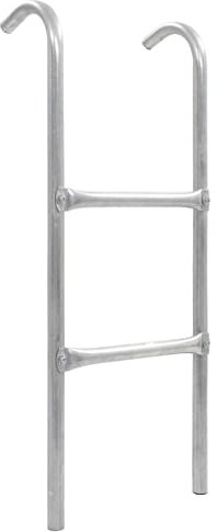 NUMNBE Trampolinleiter 2 Stufen 72 cm Höhe aus verzinktem Stahl für 65 cm Trampolinhöhe einfache Montage und abnehmbar Sicherheitserhöhung für Gartentrampoline