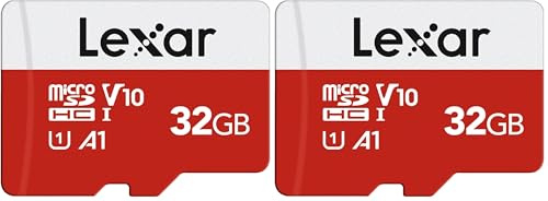 Lexar 32GB Micro SD Card E Series, microSDHC UHS-I Flash Memory Card with Adapter - Up to 100MB/s, A1, U1, Class10, V10, High Speed TF Card (Pack of 2)